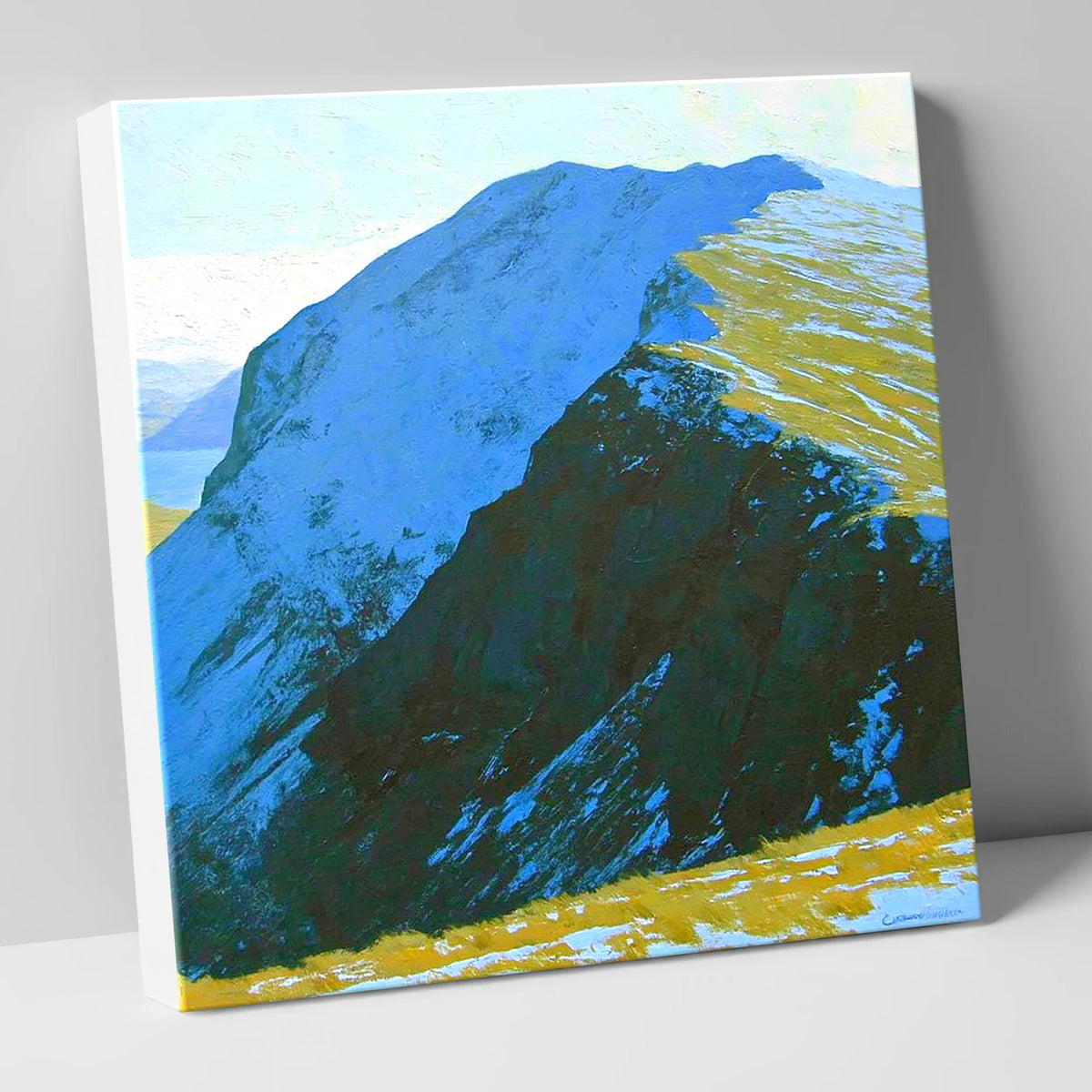 Snow on High Spy Ridge lake district fell canvas wall art