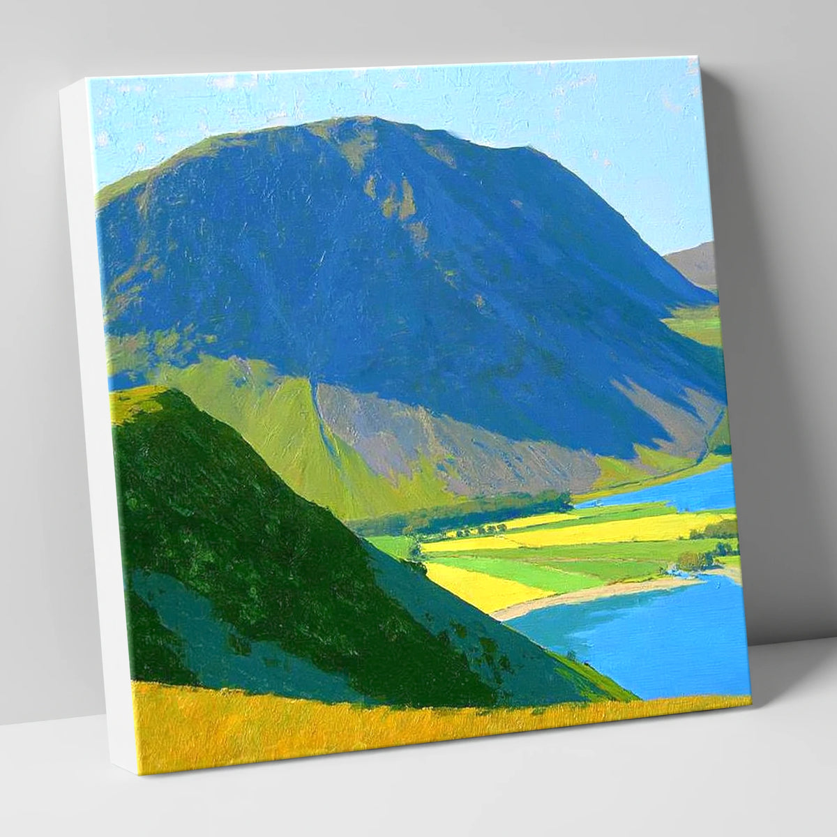 Grasmoor Over Sunlit Valley Fields lake district fell canvas wall art