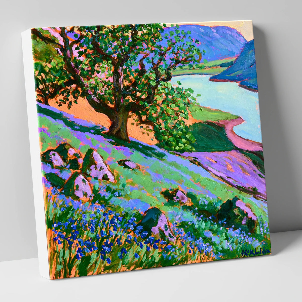 Bold Bluebells Above Crummock Water lake district lake canvas wall art