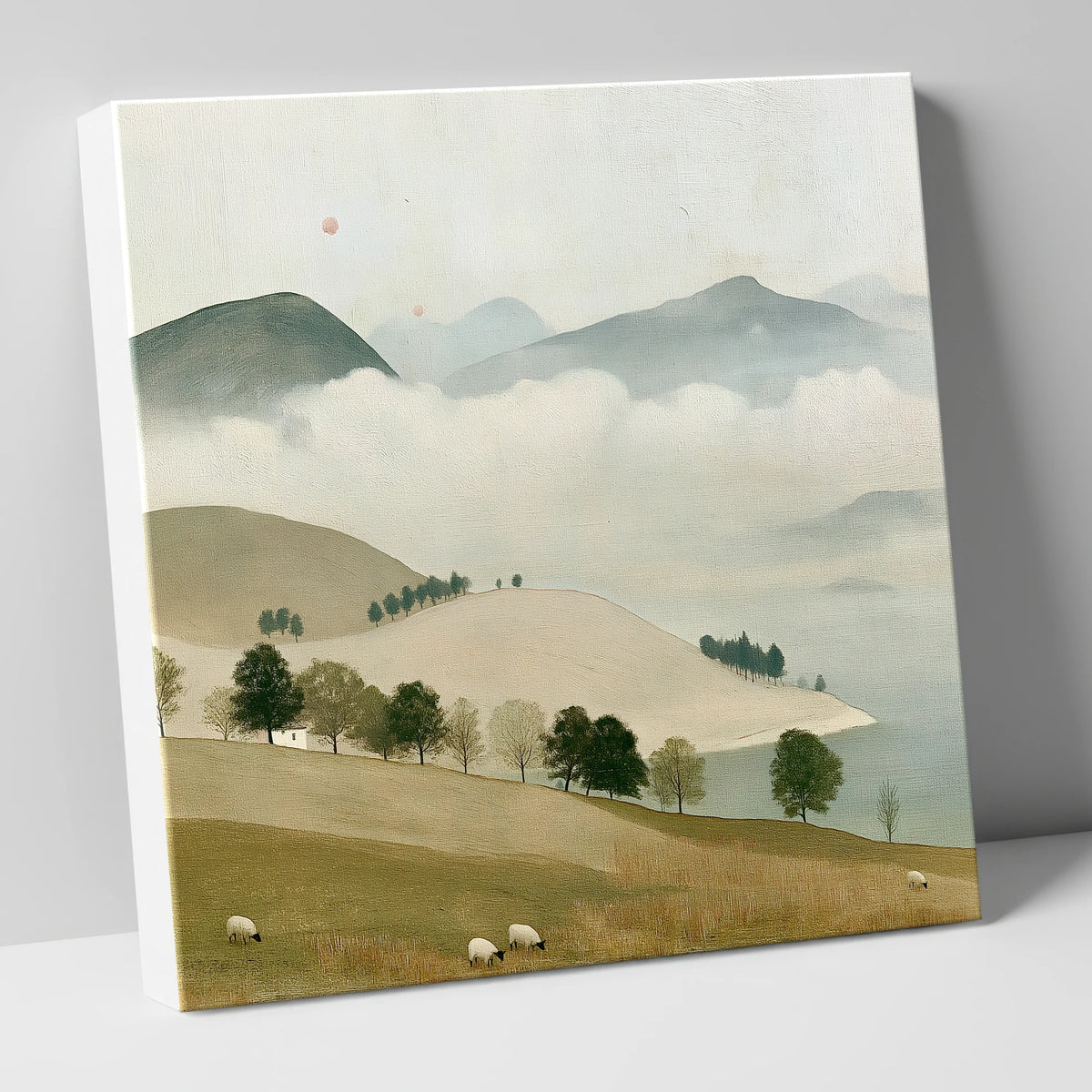 Rolling Fells Under Low Cloud lake district fell canvas wall art