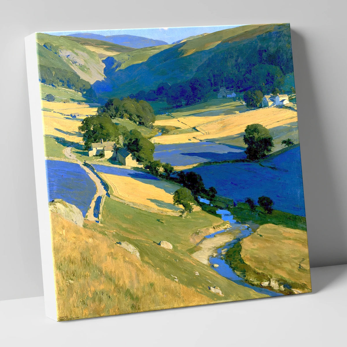 Golden Fields in the Dale lake district valley canvas wall art