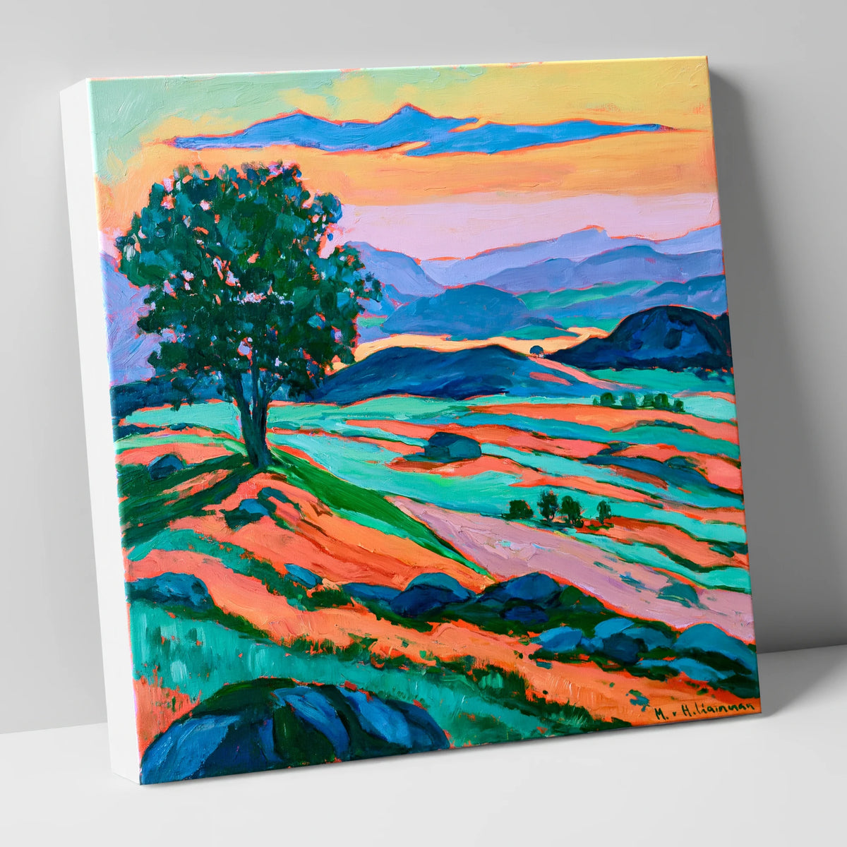 Bold Lake District Summit View lake district fell canvas wall art