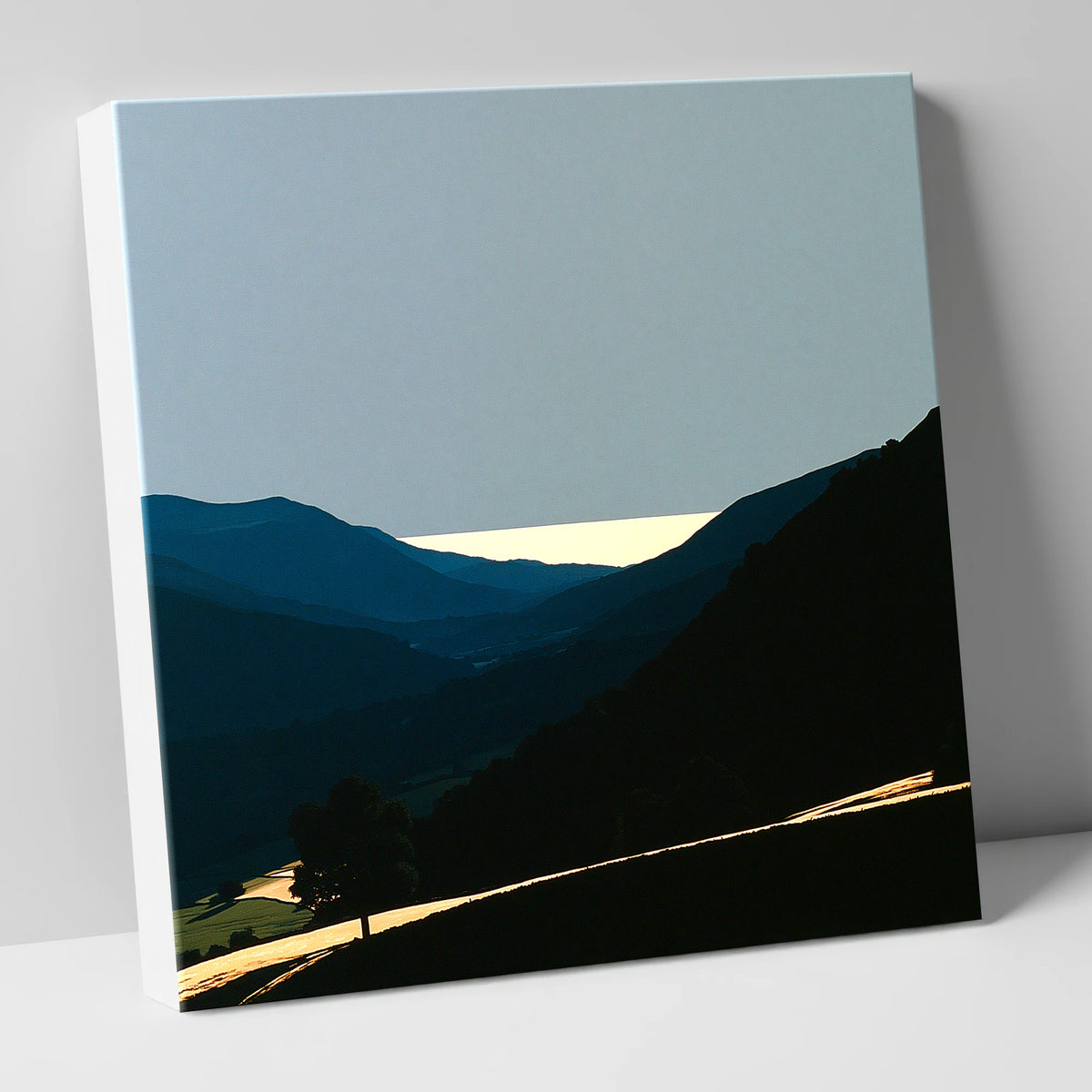 Luminous Valley Mist at Dawn lake district sky canvas wall art