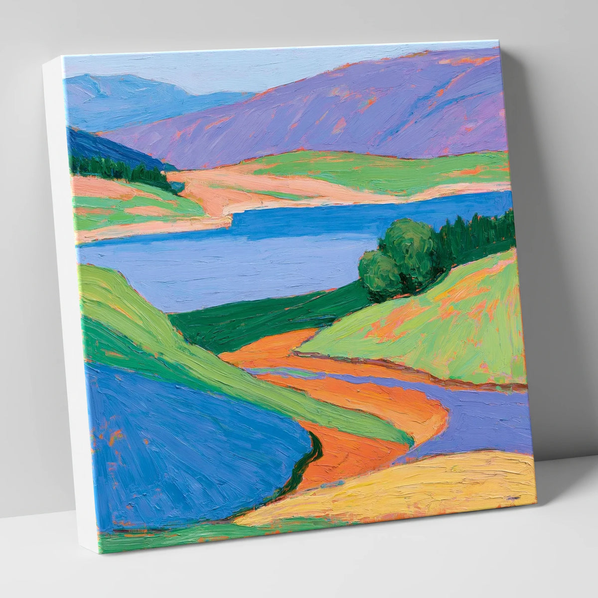 Cobalt Lake and Vibrant Fells lake district lake canvas wall art