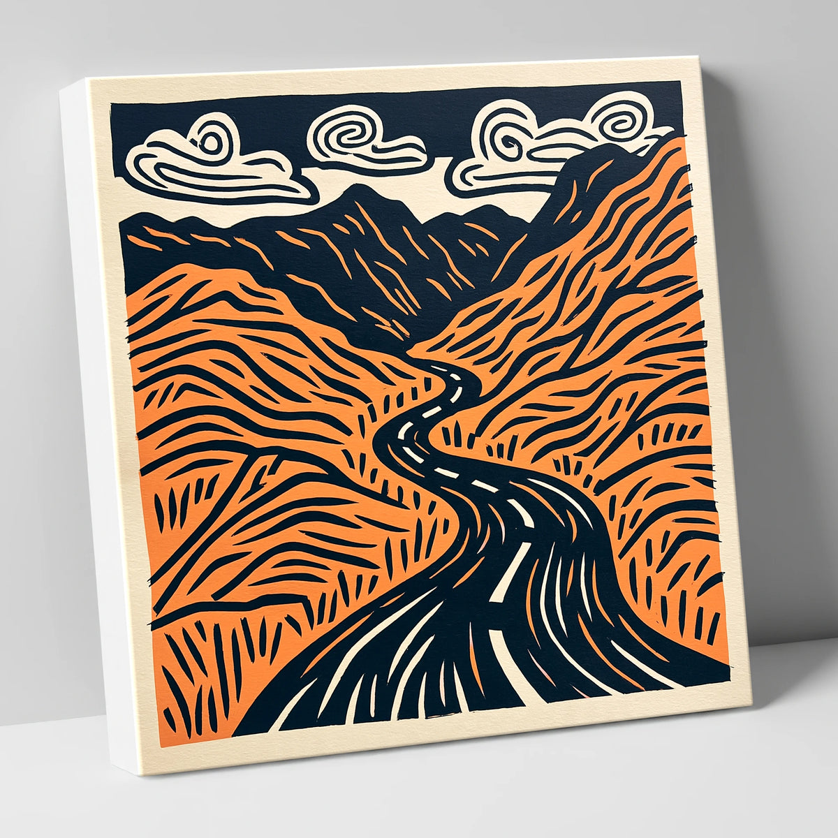 Bold Hardknott Pass Mountain Road lake district valley canvas wall art