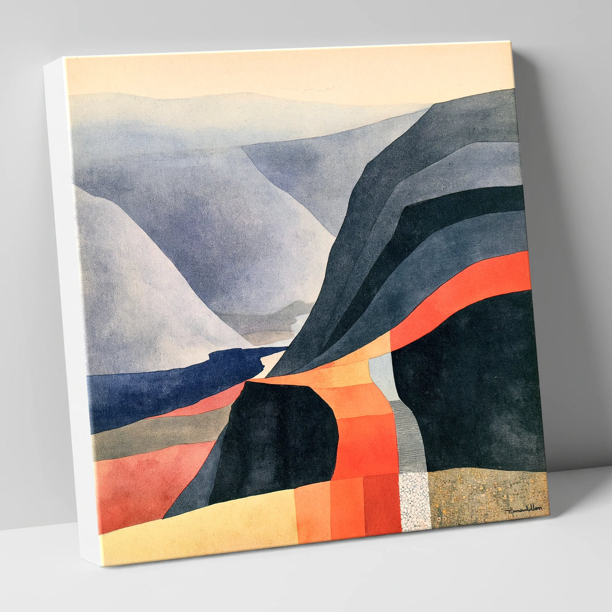 Abstract Fell Summit View lake district fell canvas wall art