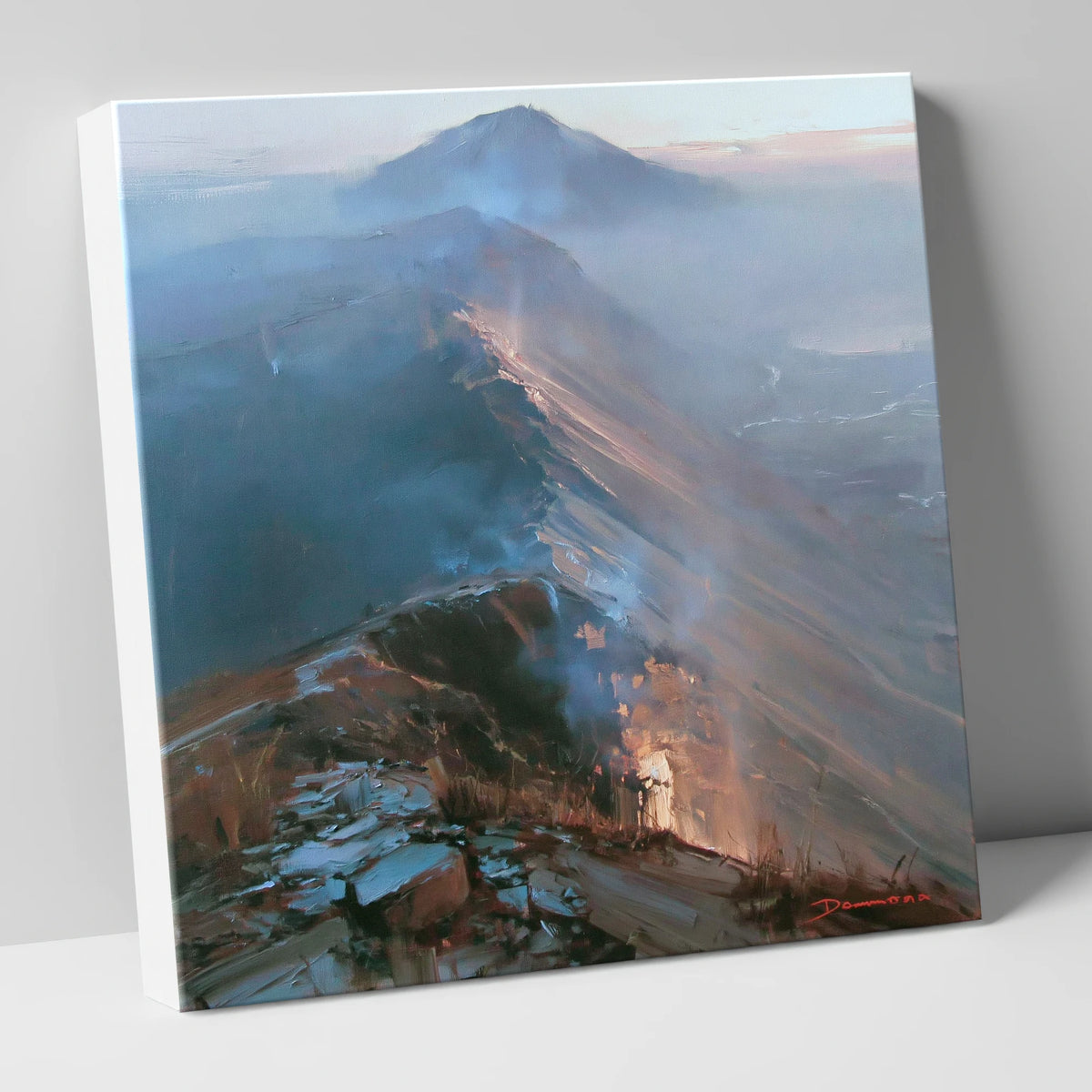 Golden Light on Mountain Ridge lake district fell canvas wall art