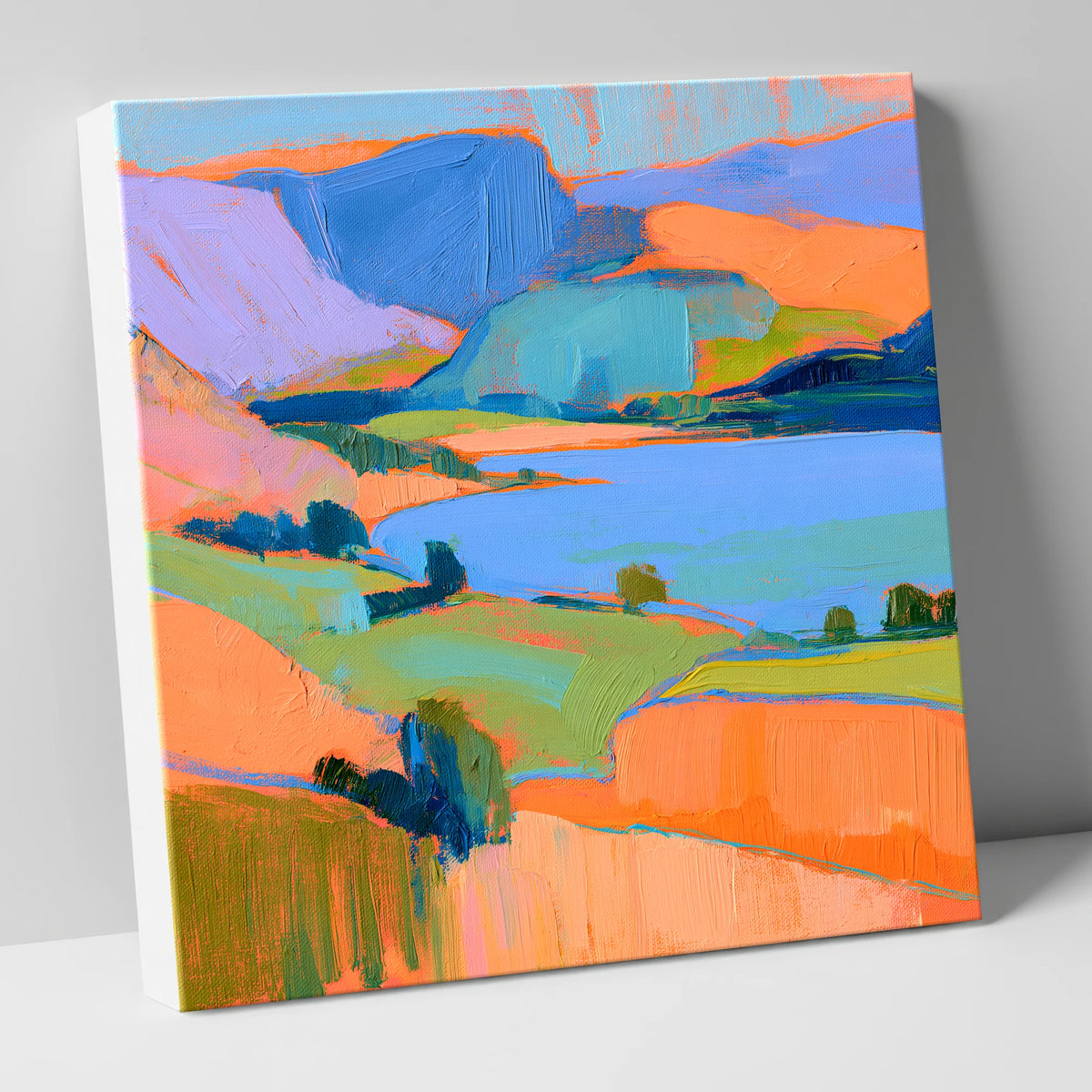 Vibrant Fells And Blue Lake lake district lake canvas wall art