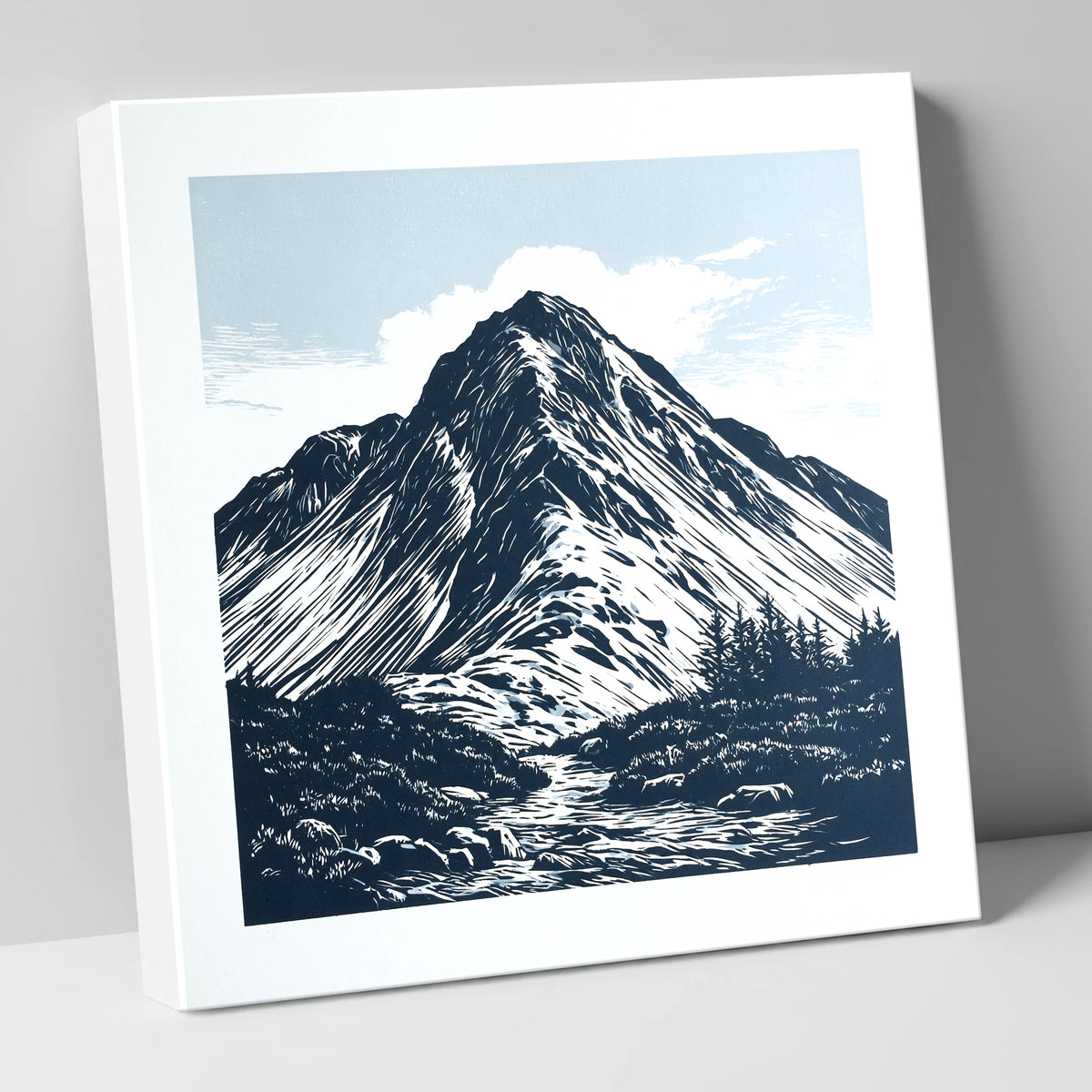 Great Gable in Deep Navy lake district fell canvas wall art