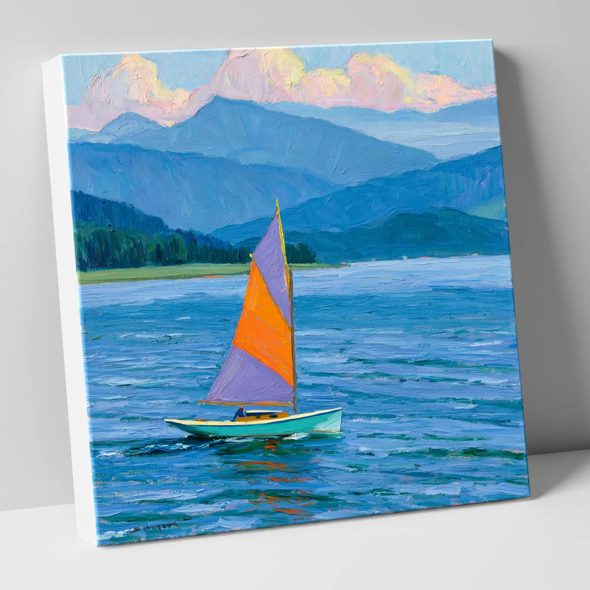 Vibrant Lake District Sailing lake district walking canvas wall art