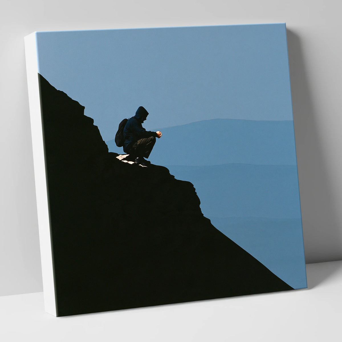 Blencathra Walker in Dramatic Silhouette lake district fell canvas wall art