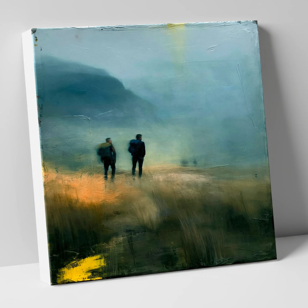 Misty Fell Top Walkers lake district fell canvas wall art