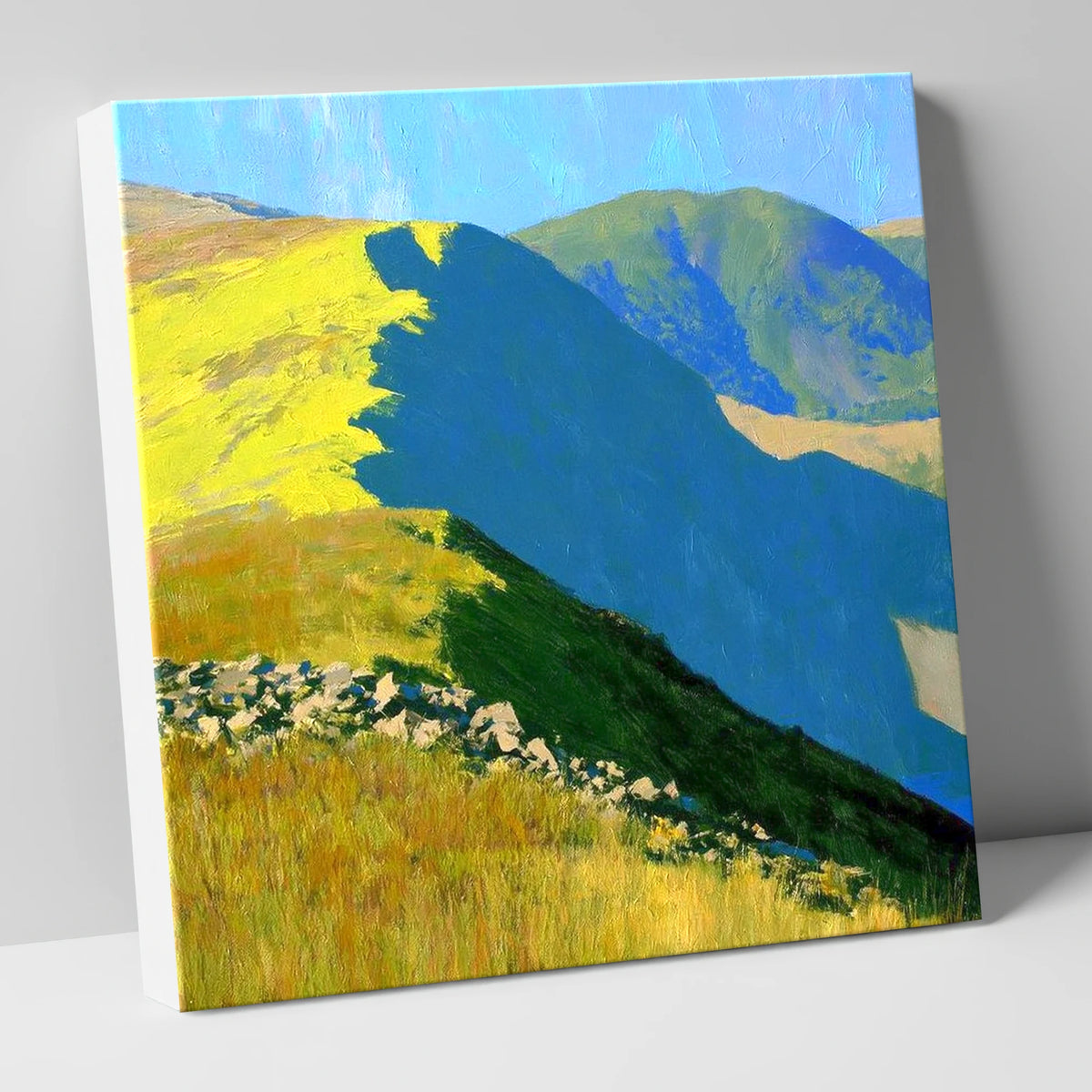 Vibrant Sunlight on Yoke Ridge lake district fell canvas wall art