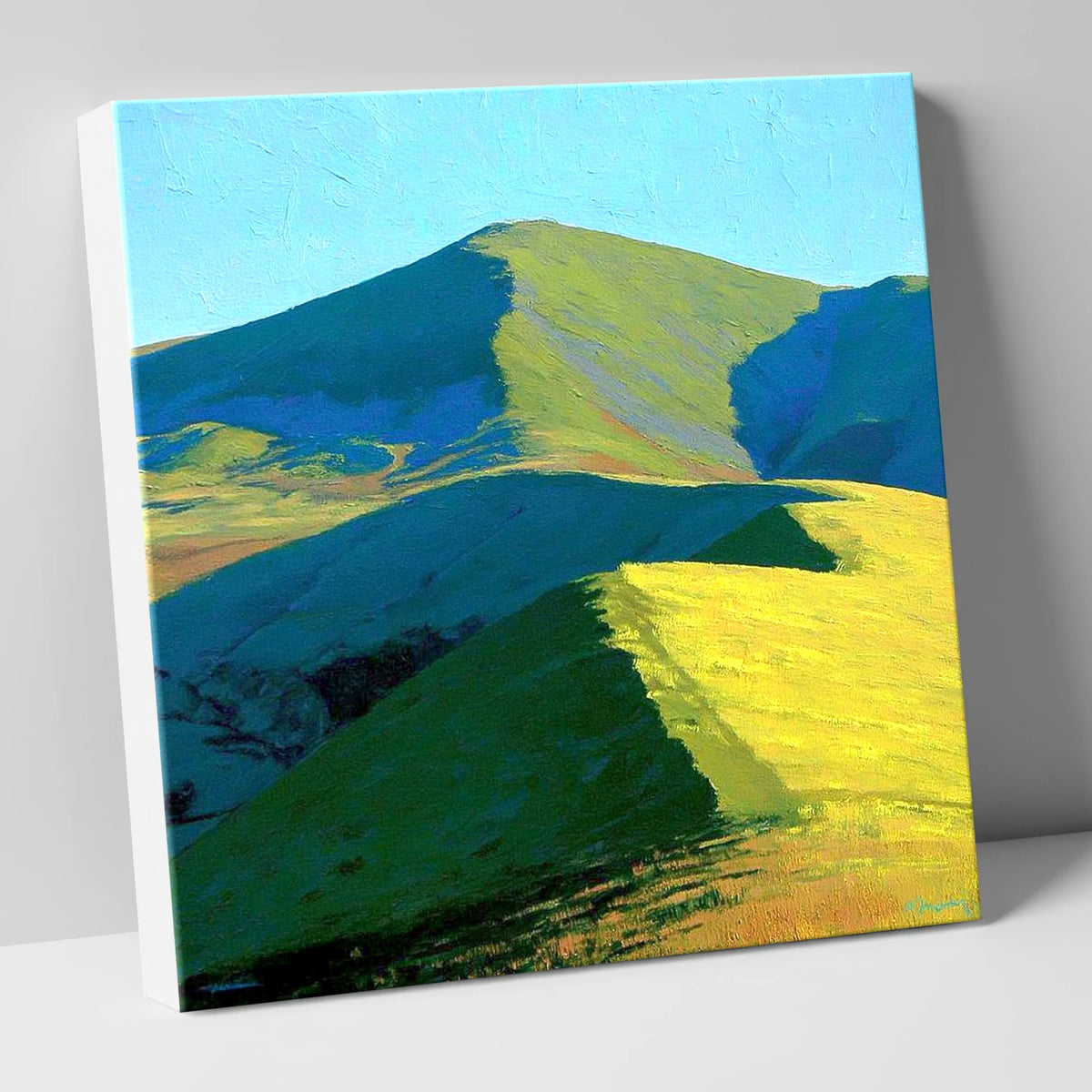 Vibrant Sunlight on Great Cockup lake district fell canvas wall art