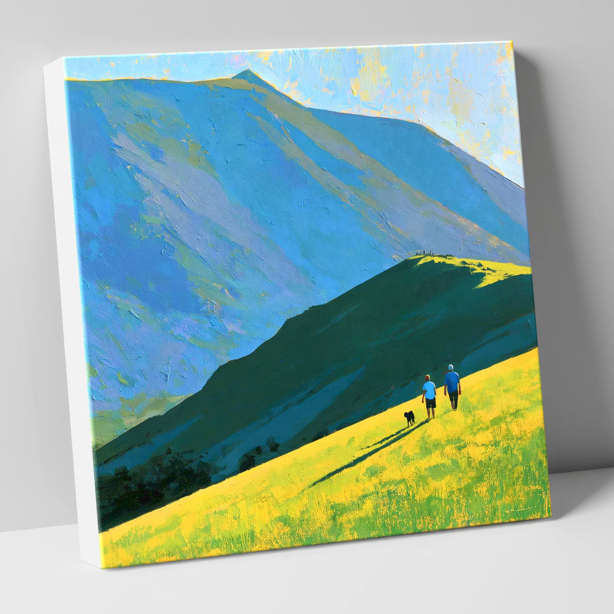 Sunlit Dog Walk Below Blencathra gifts for dog walkers canvas wall art