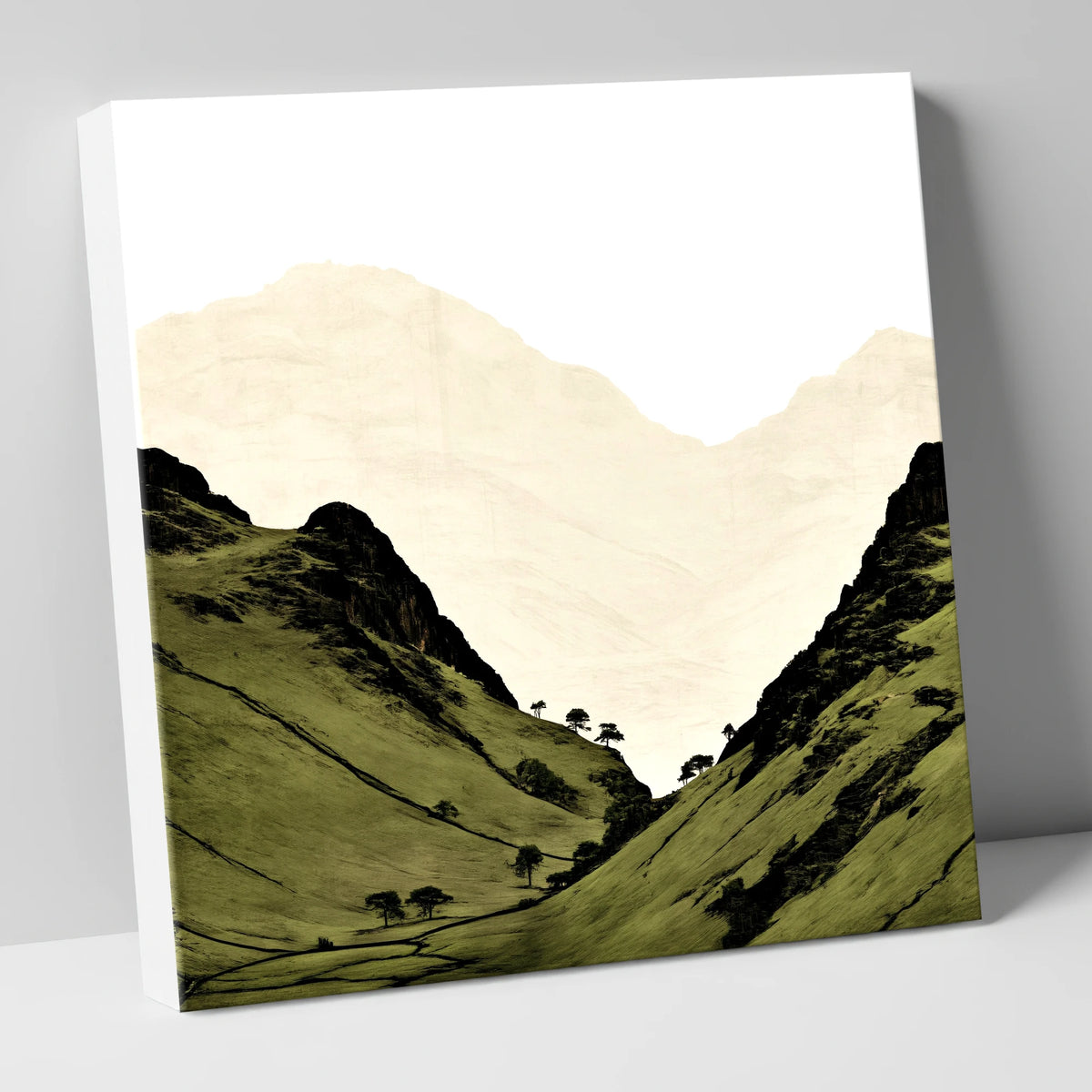 Rolling Green Fells in Silhouette lake district fell canvas wall art