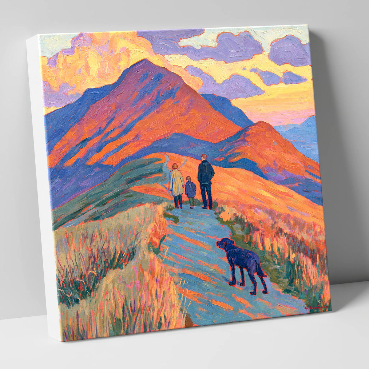 Colourful Cat Bells Dog Walk gifts for dog walkers canvas wall art