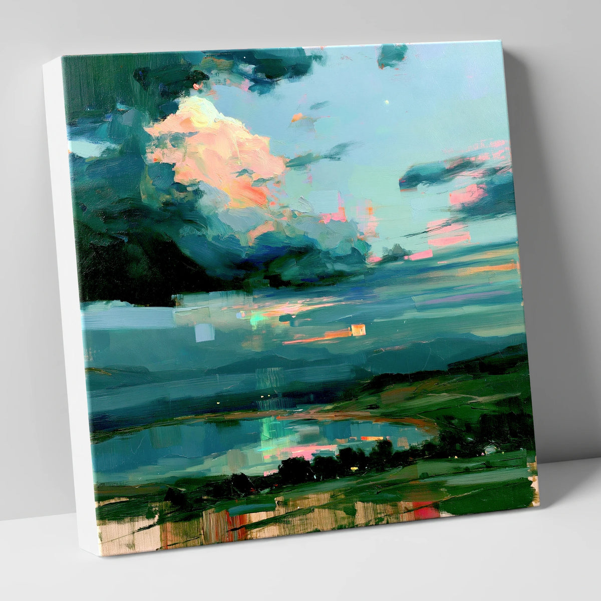 Vivid Sunrise Sky Over Lake lake district sky canvas wall art