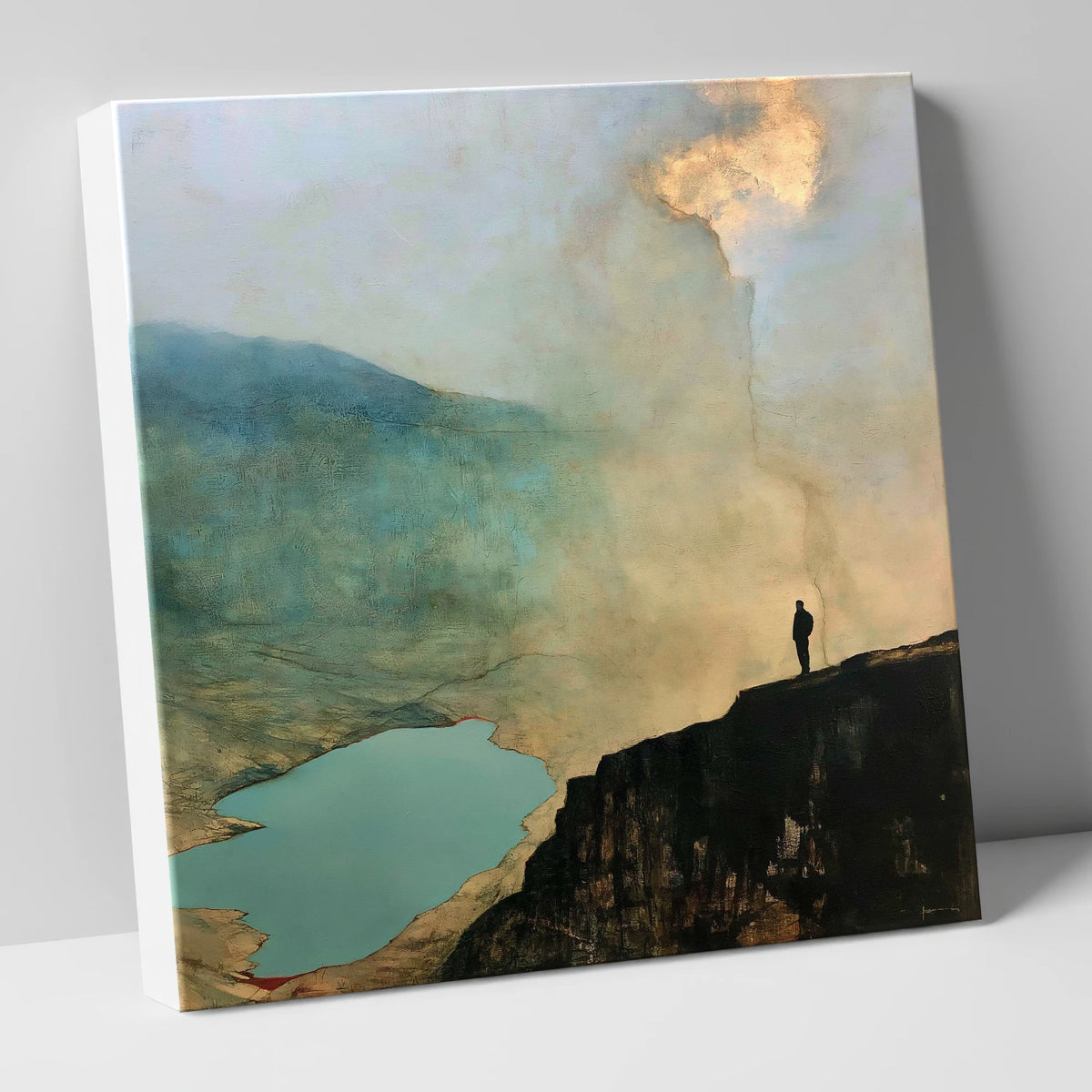 Helvellyn Walker Beneath Golden Clouds lake district fell canvas wall art