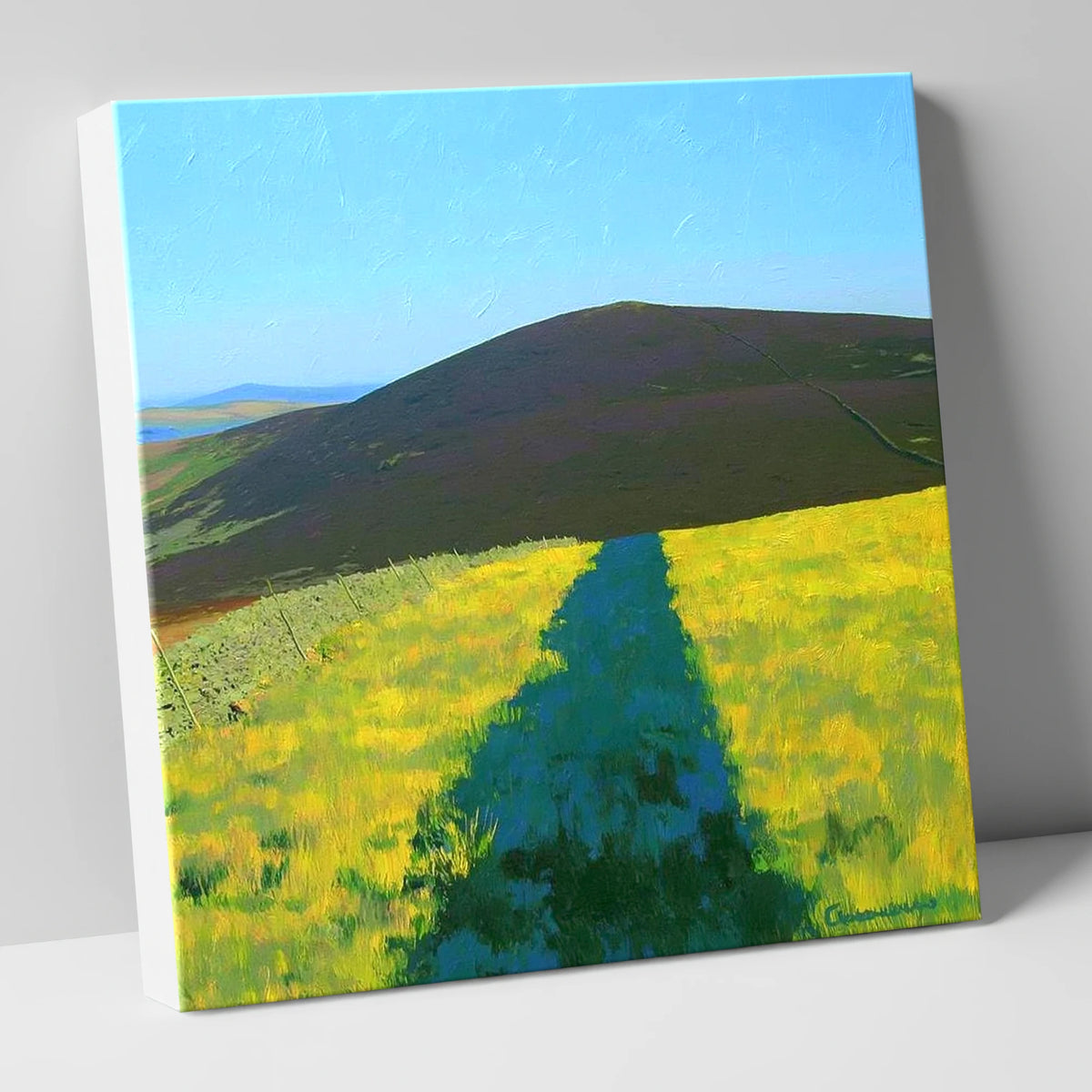Vibrant Track To Great Calva lake district fell canvas wall art