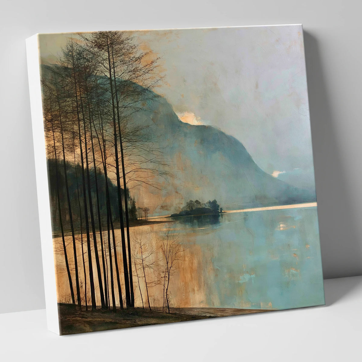 Grasmere Island in Golden Light lake district lake canvas wall art