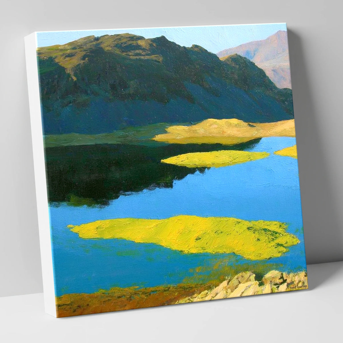 Angletarn Pikes Over Vibrant Islands lake district fell canvas wall art