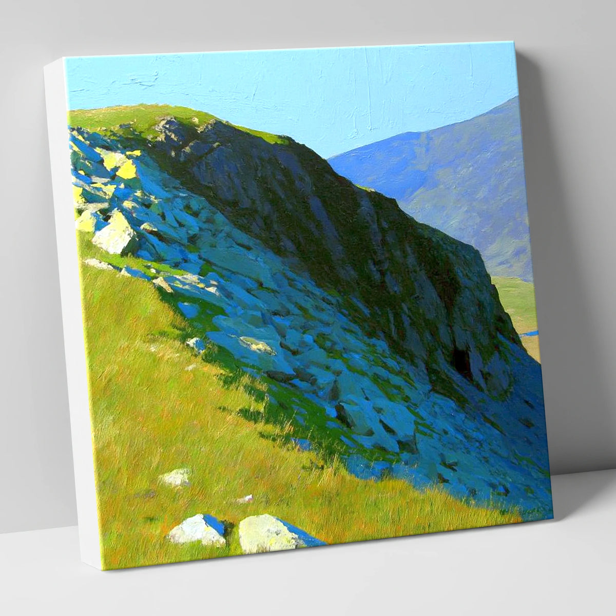 Sunlit Slopes on Rossett Pike lake district fell canvas wall art