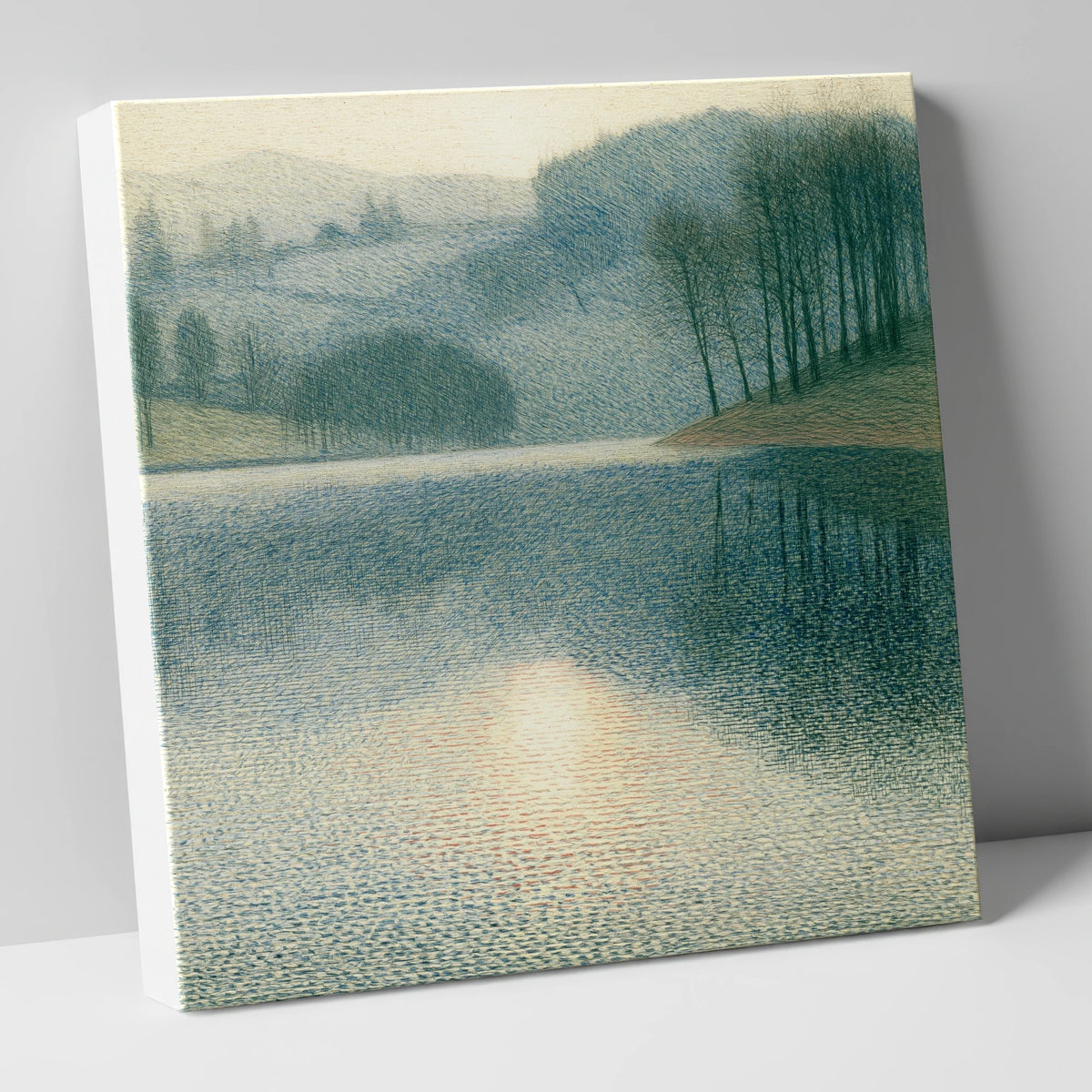 Pale Sunrise Over the Lake lake district lake canvas wall art