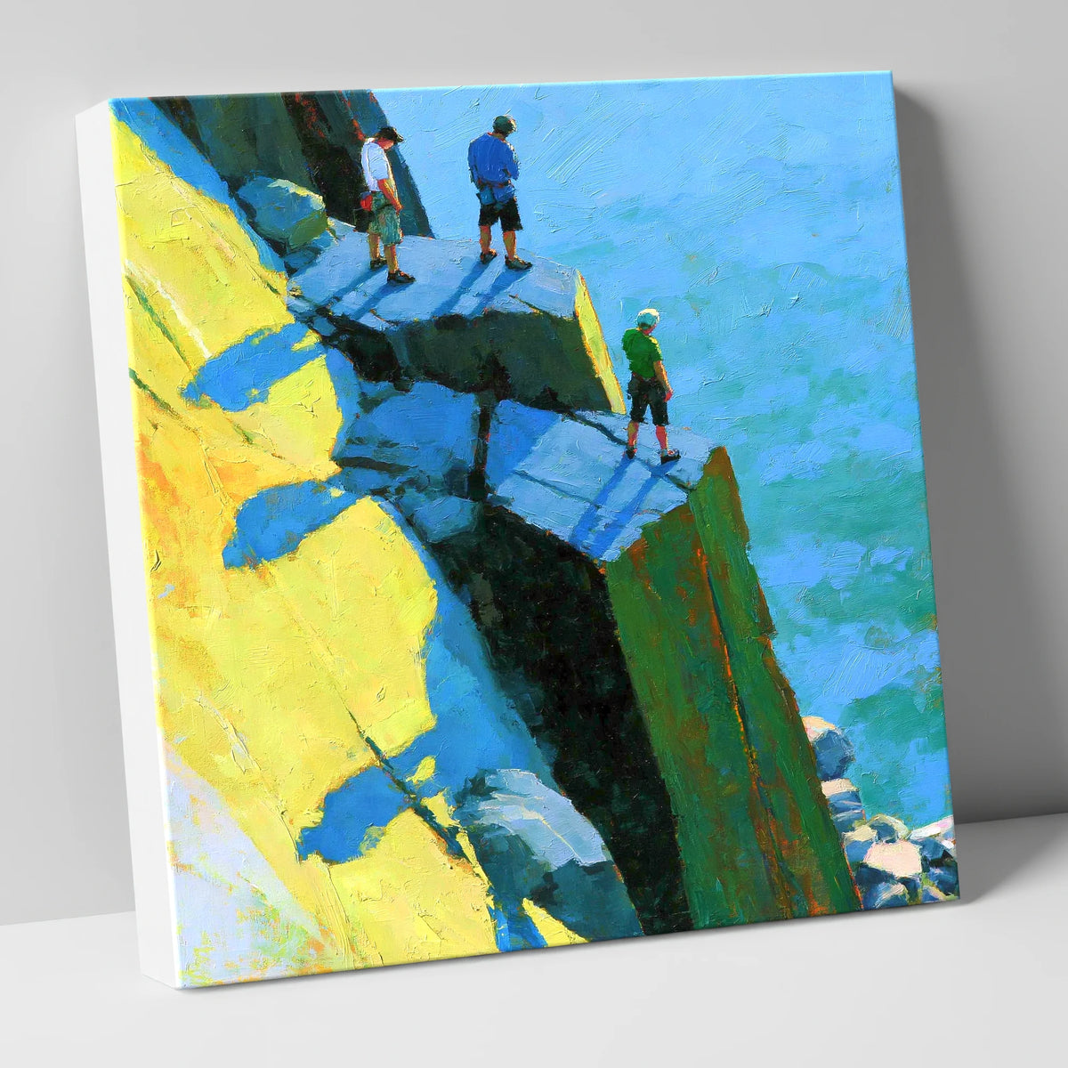 High Crag Climbers in Bright Sun lake district walking canvas wall art