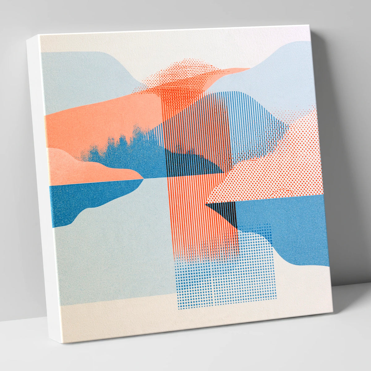 Geometric Lake and Fell Reflections lake district lake canvas wall art