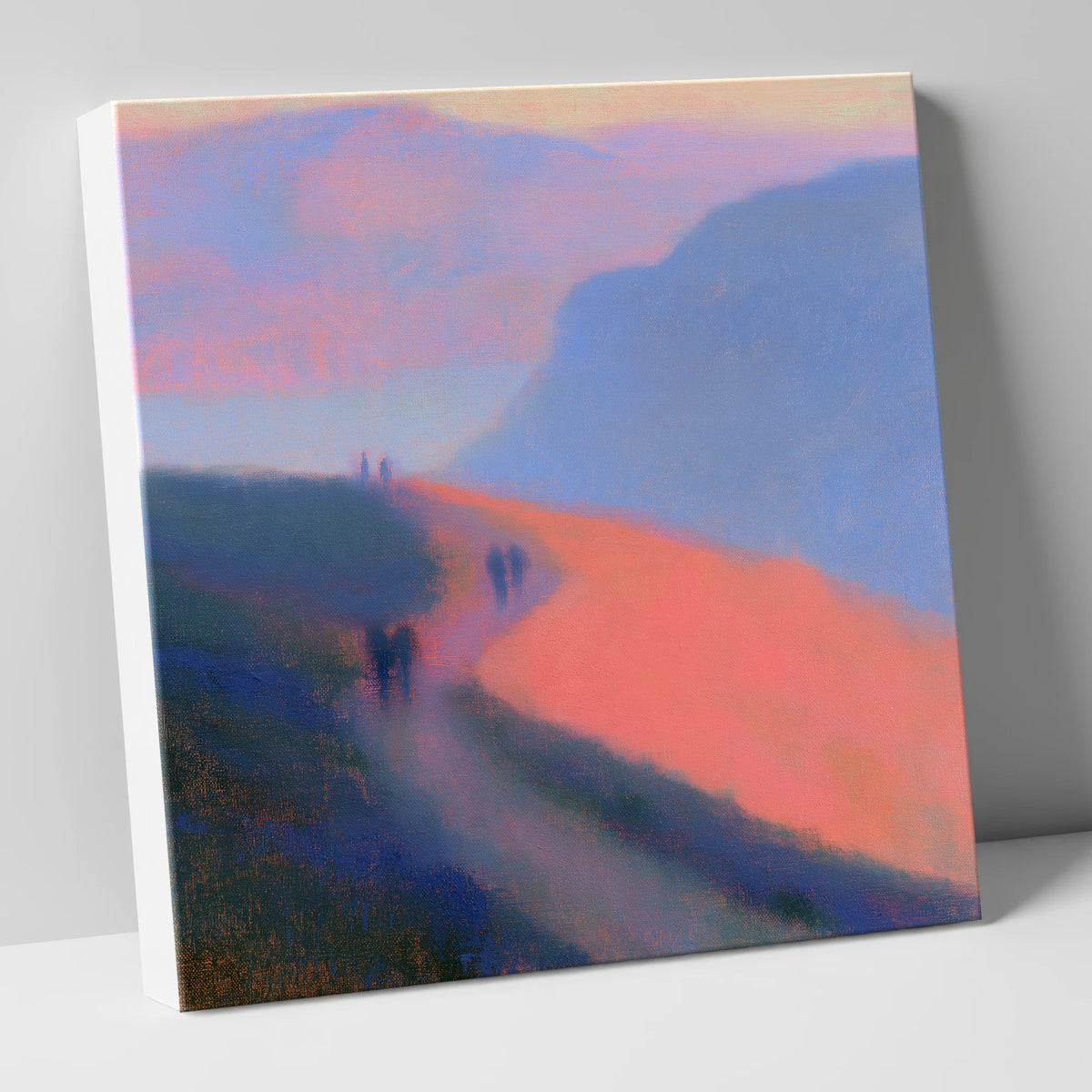 Twilight Walkers on a Fell Path lake district walking canvas wall art
