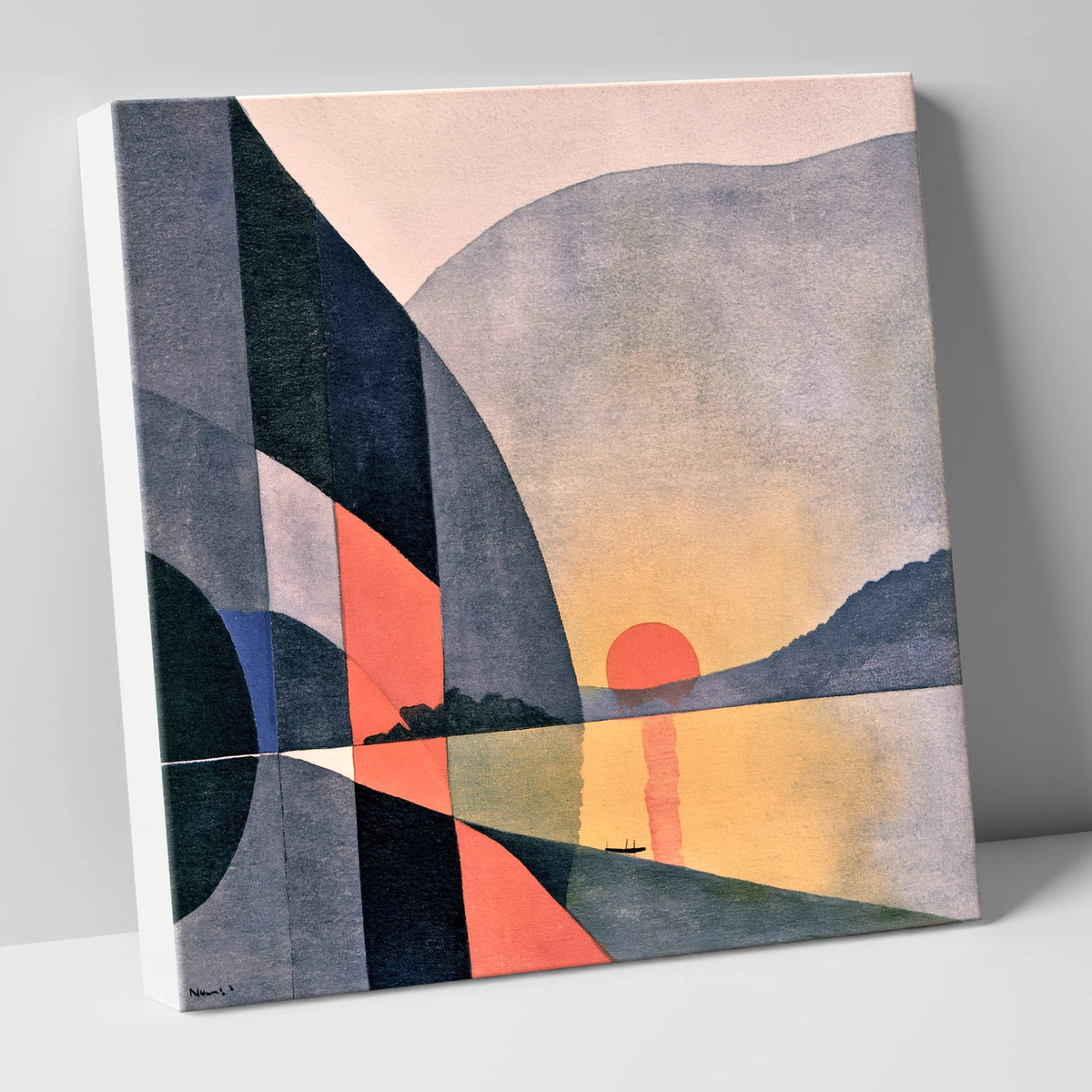 Abstract Sunset Over the Water lake district lake canvas wall art