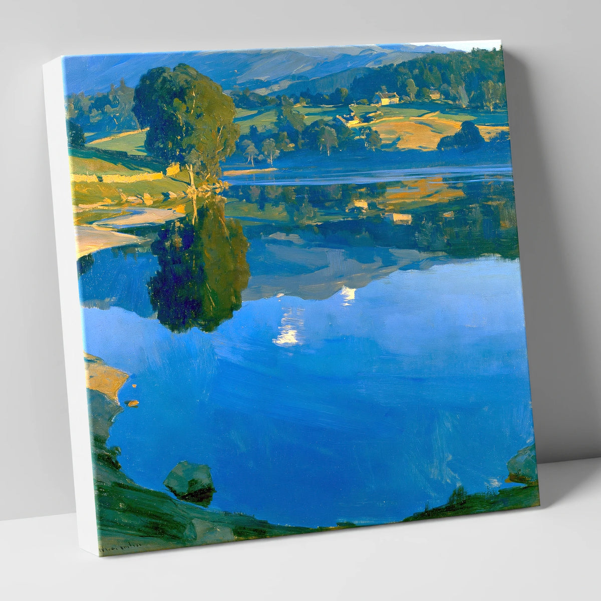 Golden Dawn Over Still Lake lake district lake canvas wall art