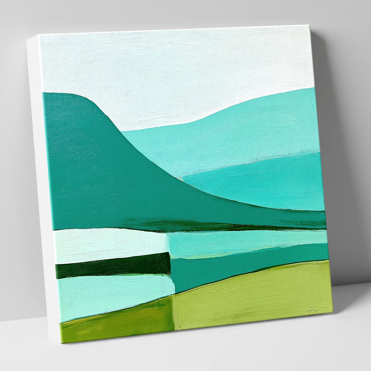 Blencathra In Teal And Mint lake district fell canvas wall art