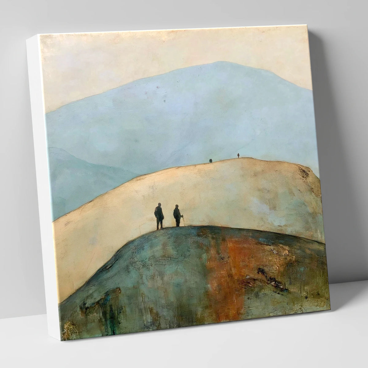 Fell Walkers on a Golden Ridge lake district fell canvas wall art
