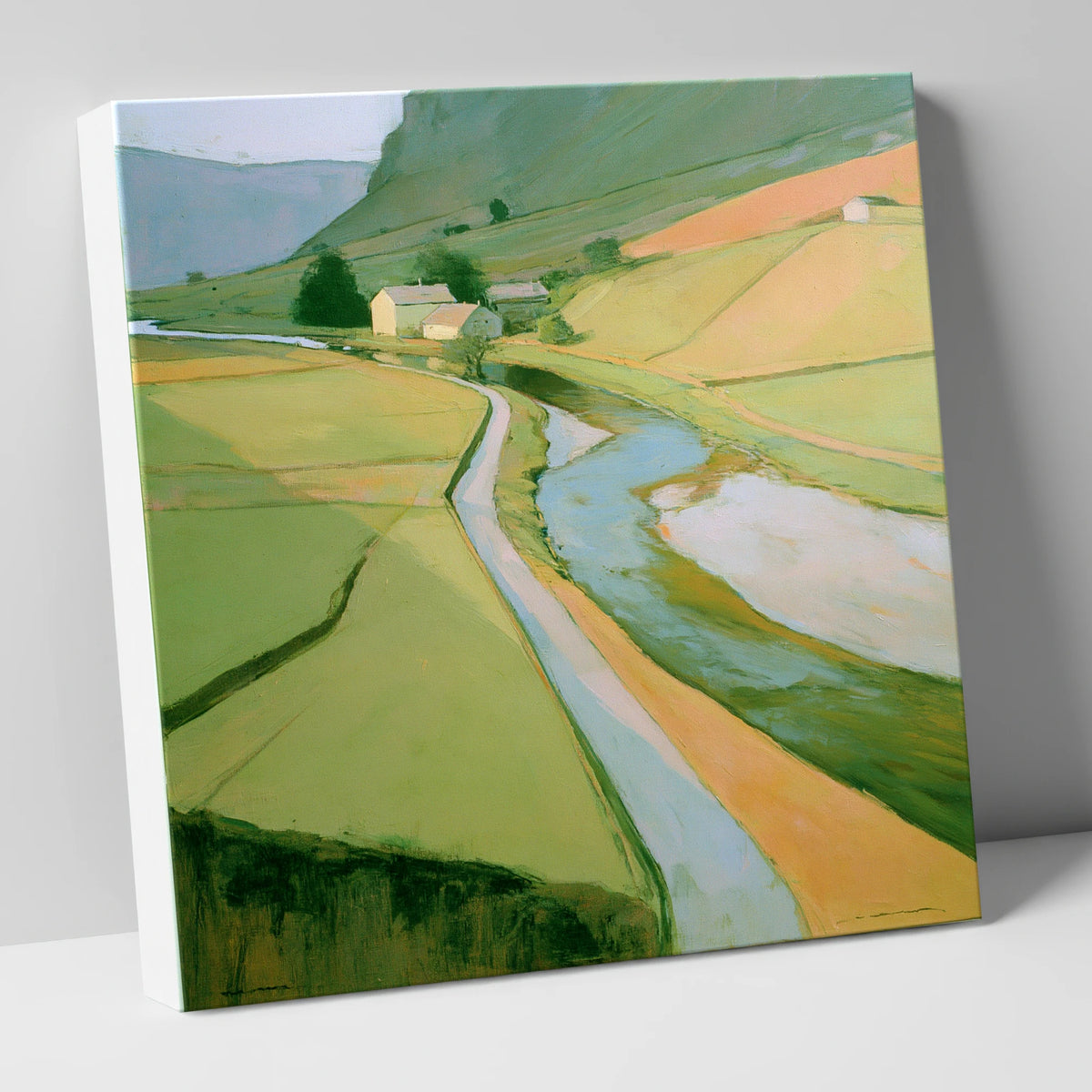 Winding River Valley in Sage lake district waterfall canvas wall art