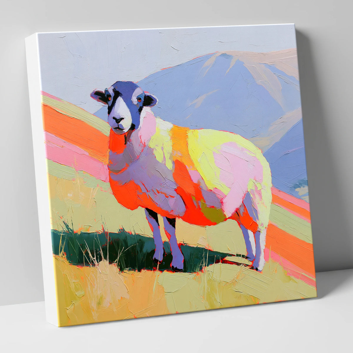 Vibrant Herdwick Sheep Portrait lake district wildlife canvas wall art