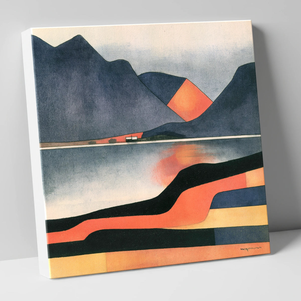 Indigo Fells and Terracotta Shores lake district lake canvas wall art