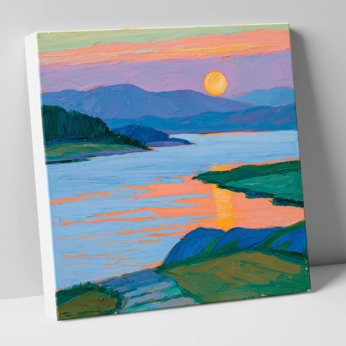 Vibrant Sunset Over The Lake lake district lake canvas wall art