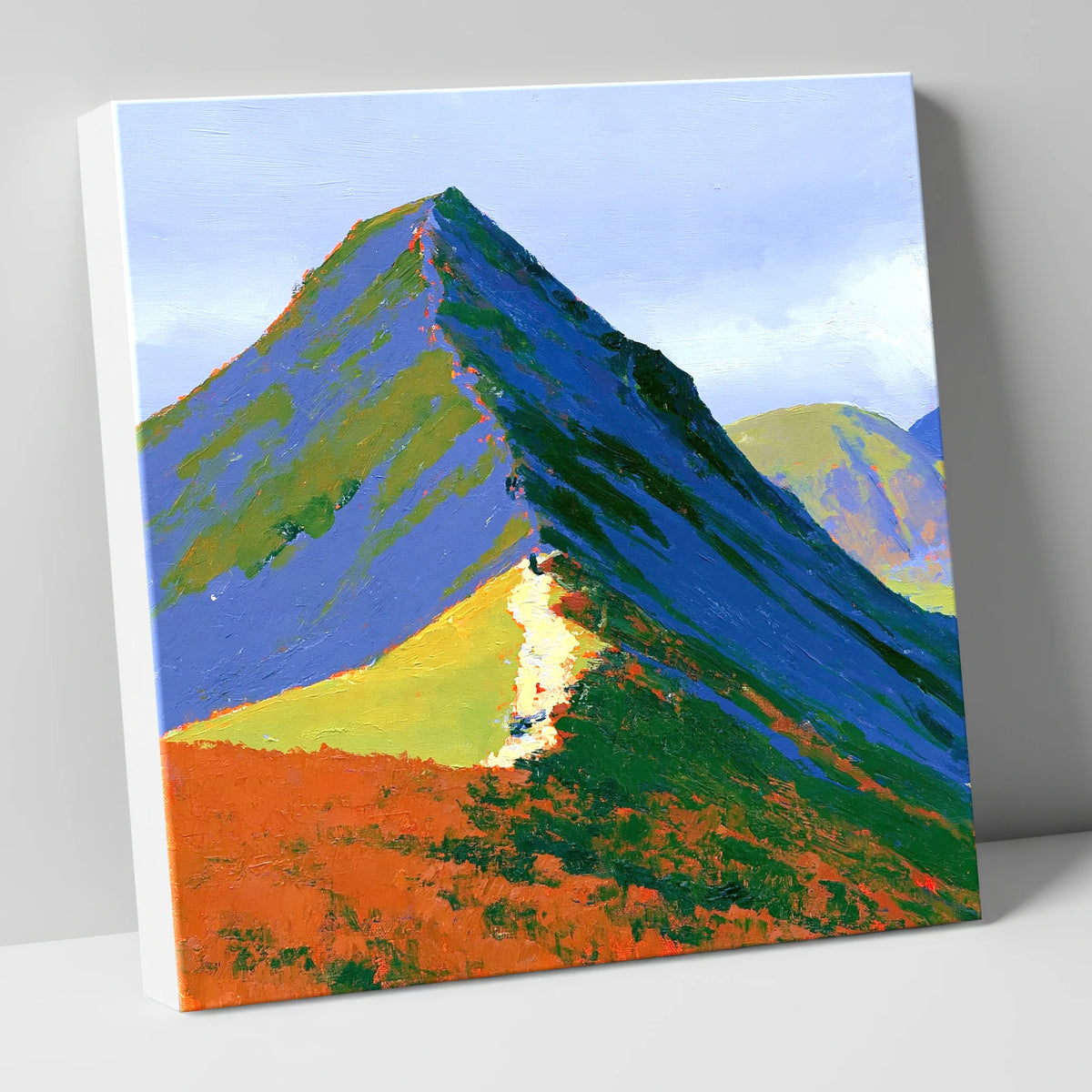 Vibrant Cat Bells Peak lake district fell canvas wall art
