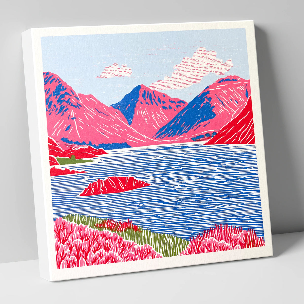 Vibrant Wasdale Fells and Lake lake district valley canvas wall art