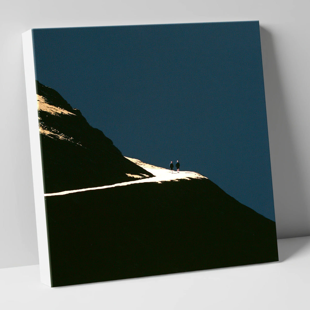 Fell Walkers On An Illuminated Path lake district walking canvas wall art