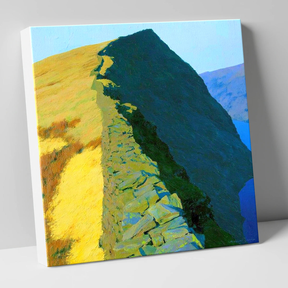 High Pike Ridge Stone Wall lake district fell canvas wall art