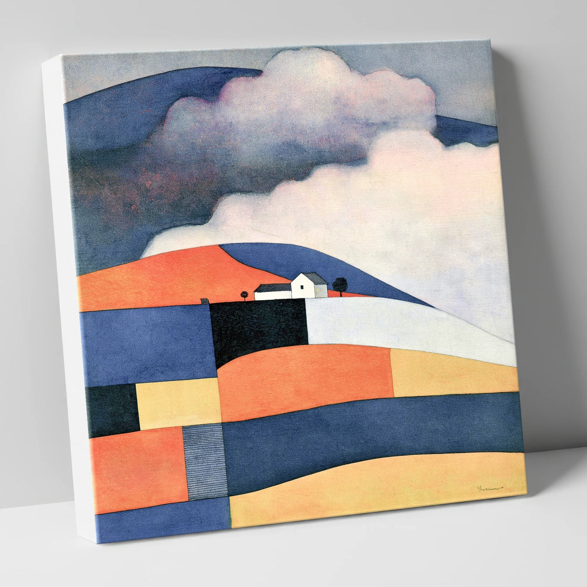 Patchwork Rolling Fells Under Cloud lake district fell canvas wall art