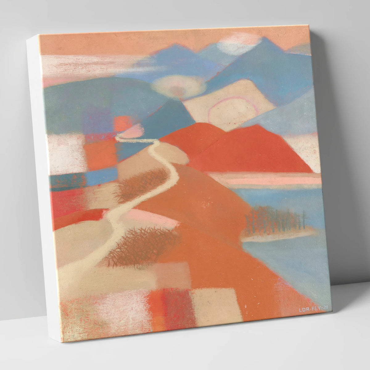 Terracotta Ridge on Cat Bells lake district fell canvas wall art