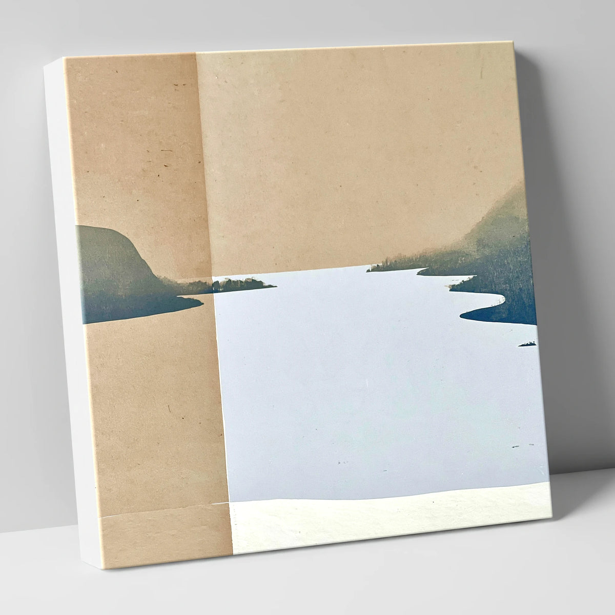 Minimalist Ullswater in Slate Blue lake district lake canvas wall art