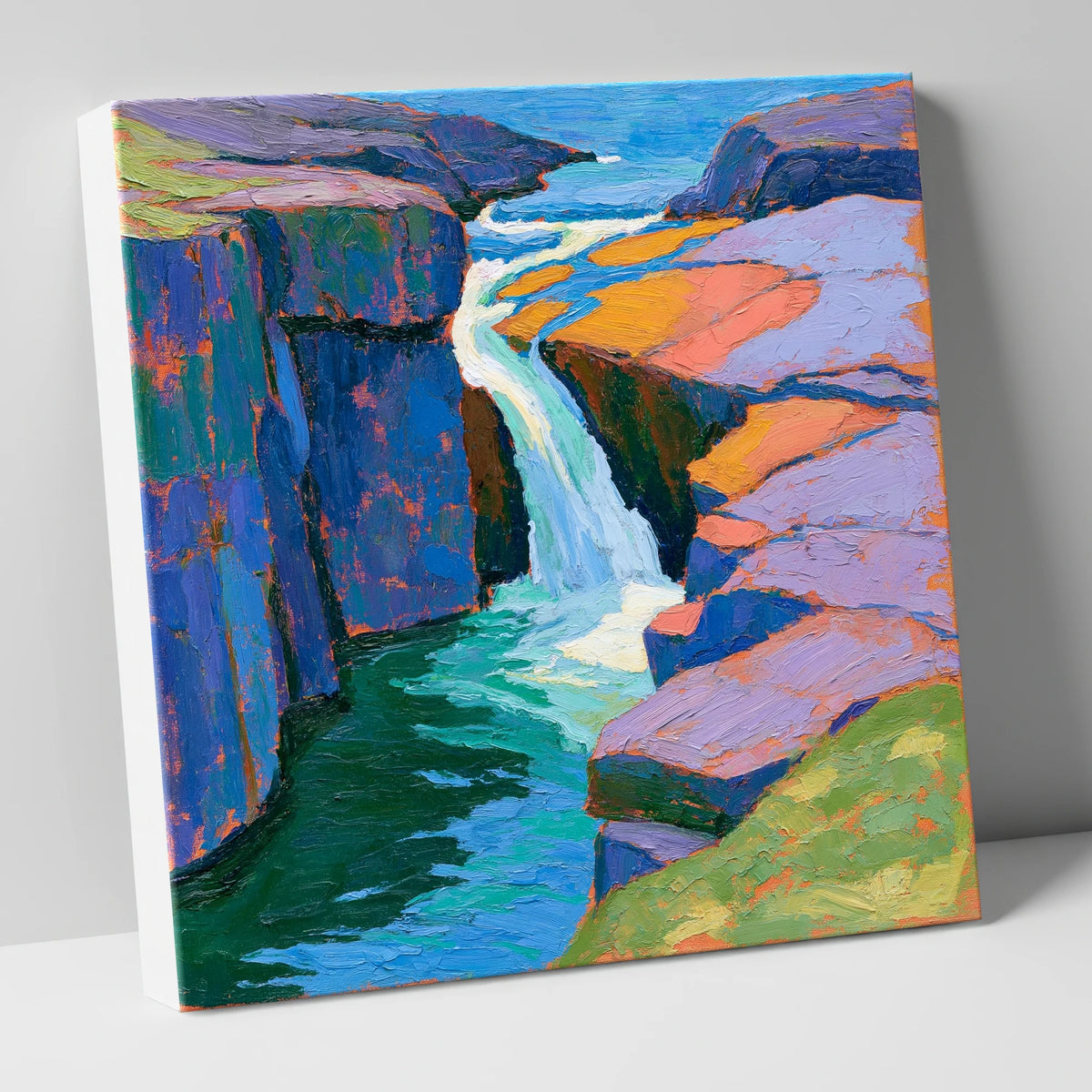 Vibrant Lake District Waterfall lake district waterfall canvas wall art
