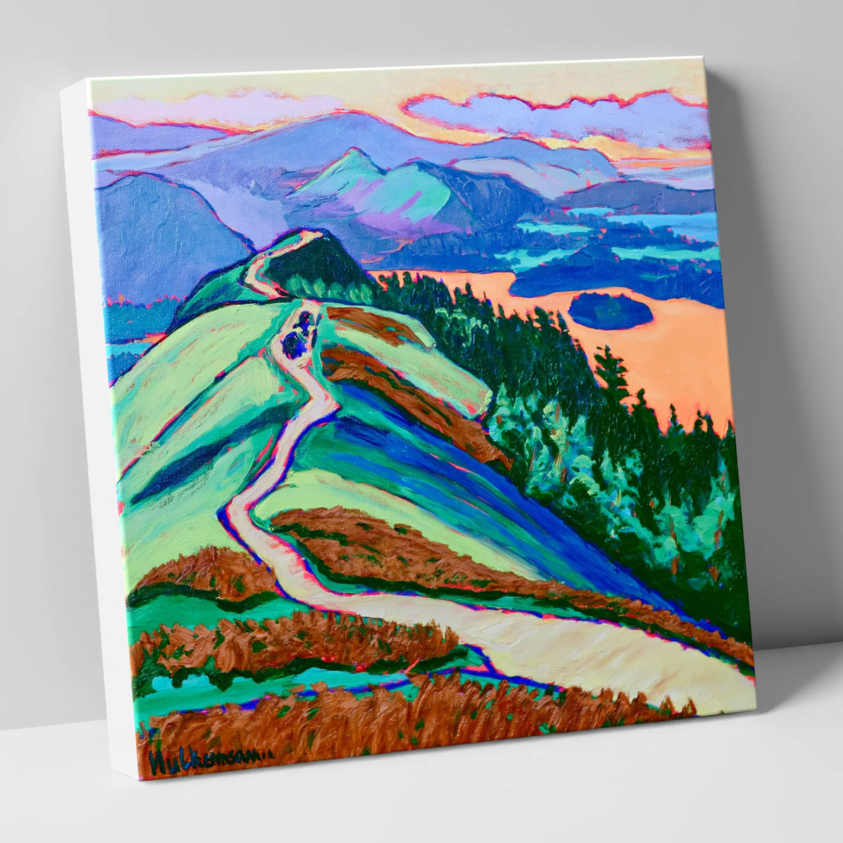 Vivid Cat Bells Above Derwentwater lake district fell canvas wall art