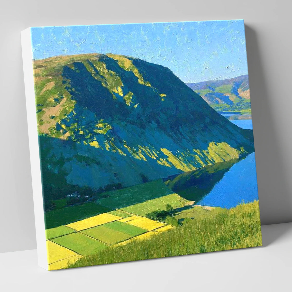 Vibrant Sunlight On Hallin Fell lake district fell canvas wall art