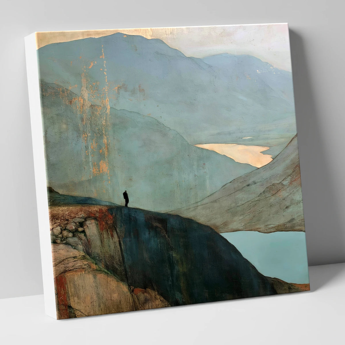 Walker Above Innominate Tarn lake district fell canvas wall art